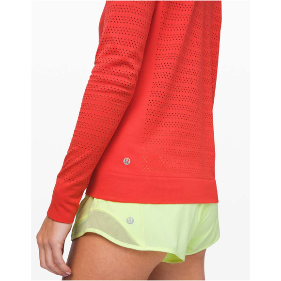 Lululemon Tops - LULULEMON BREEZE BY LONGSLEEVE PERFORATED WOMENS SHIRT SZ 6 EUC